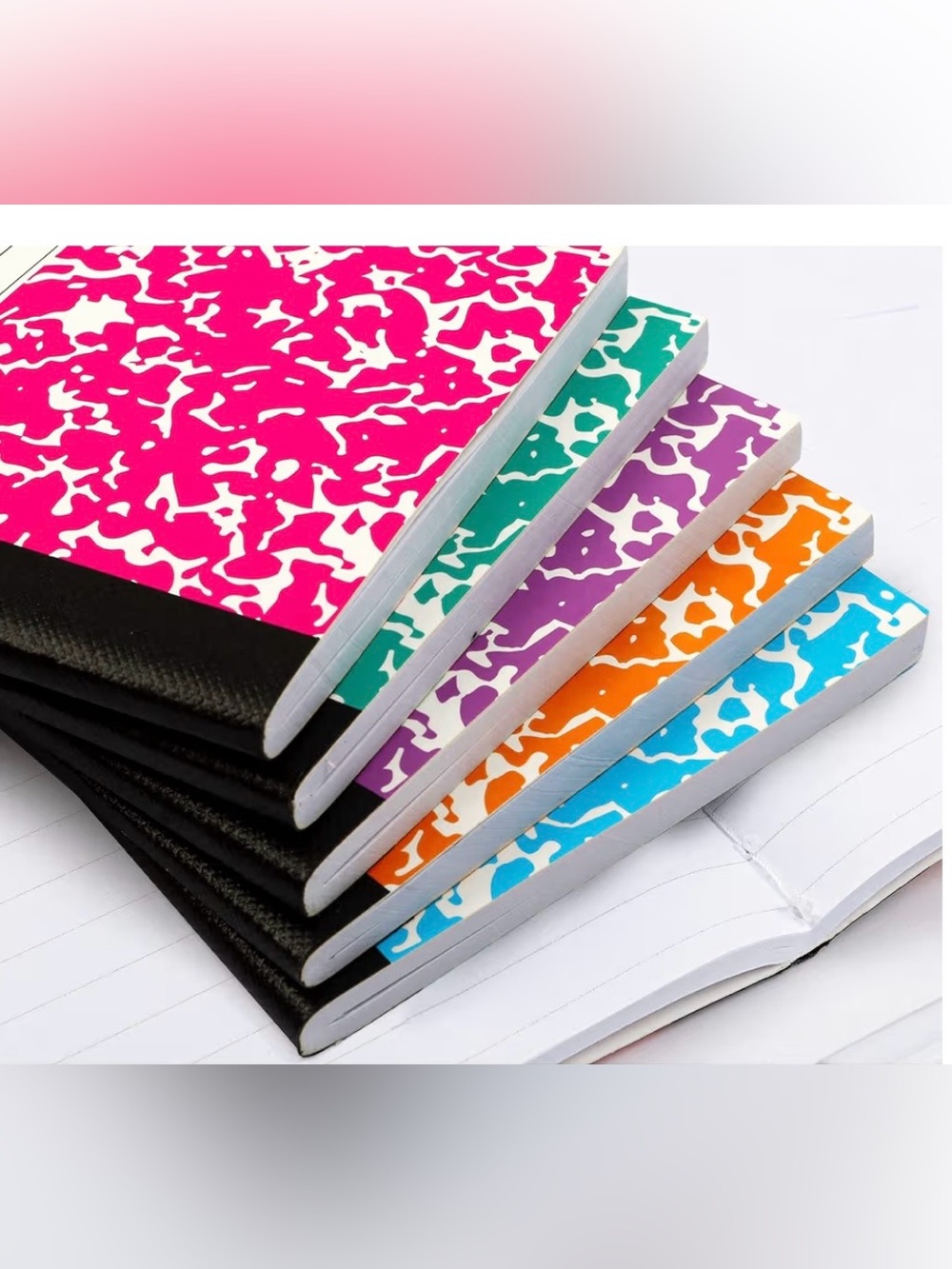 5 Mini Composition Notebooks Set - Assorted Bright Colors - Picture 2 of 3